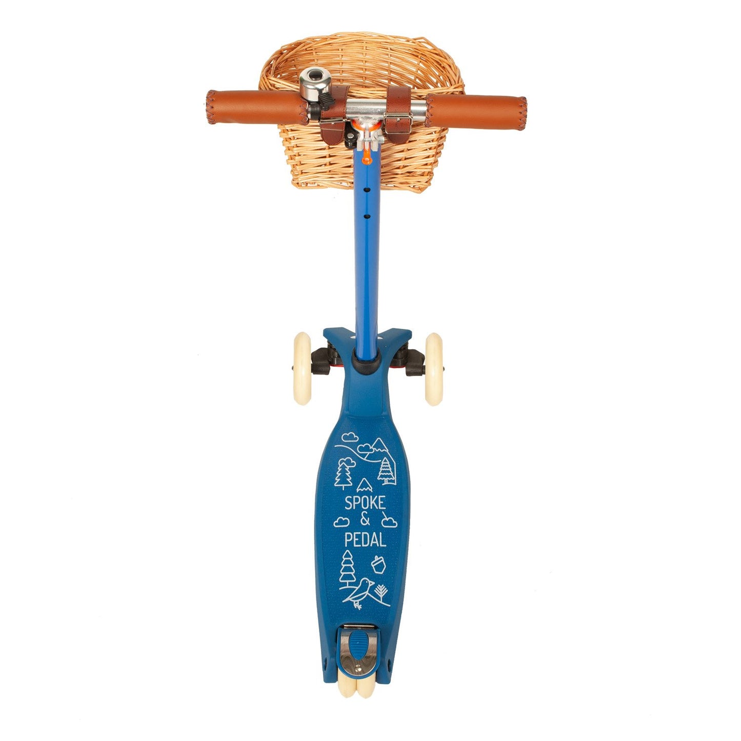 Spoke & Pedal Kids Childrens Blue Boulevard 3-Wheeled Push Scooter top view