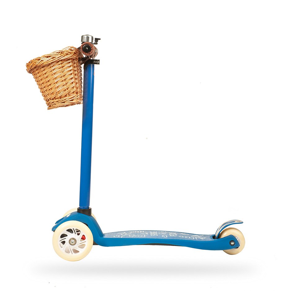 Spoke & Pedal Kids Childrens Blue Boulevard 3-Wheeled Push Scooter  side view